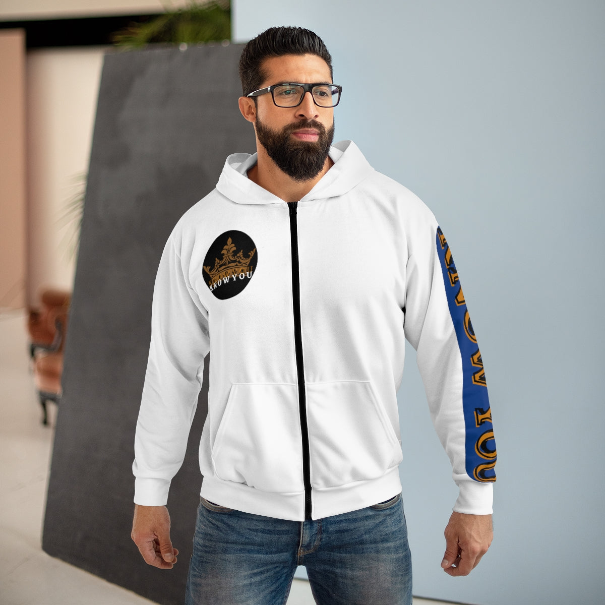 Know You Zip Fleece Hoodie (White) – Blue Orchid Store